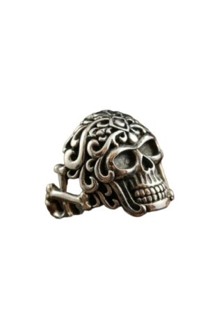 Skull Carved Silver Ring