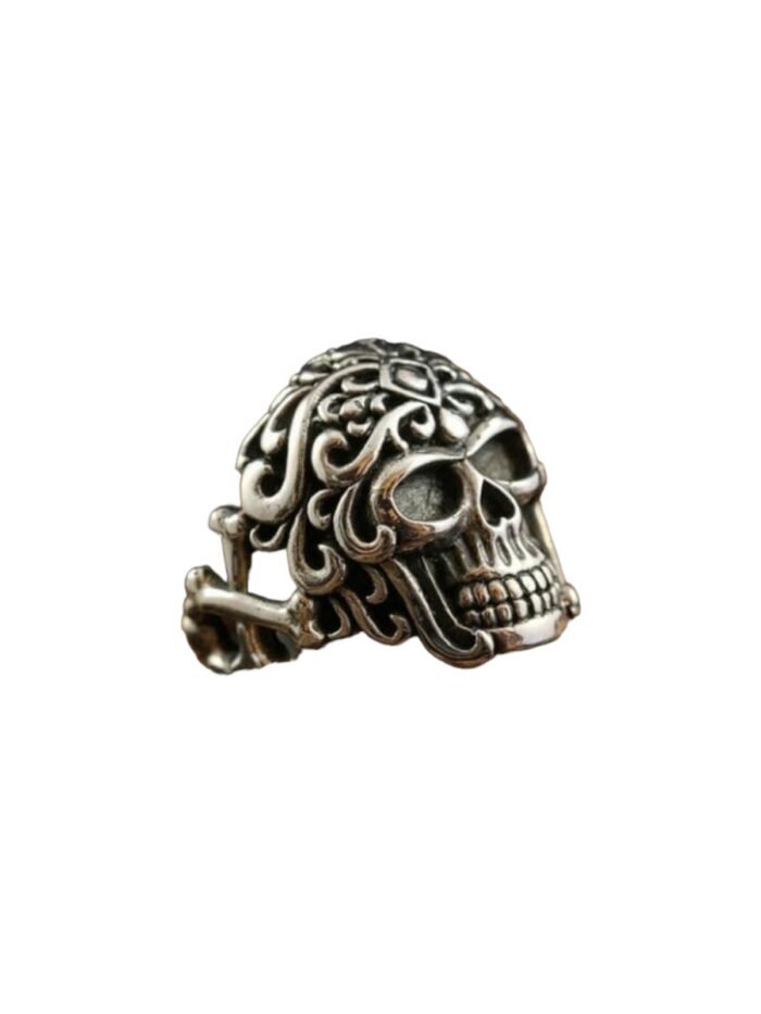 Skull Carved Silver Ring