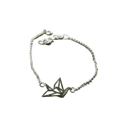 Bird Origami Silver Bracelet