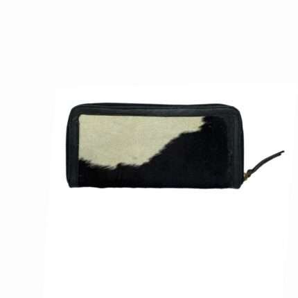 Cowhide Fur Long Wallet