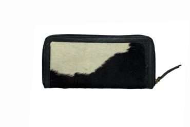 Cowhide Fur Long Wallet