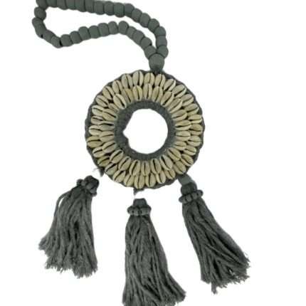 Gray Tassel Door Hanger Boho