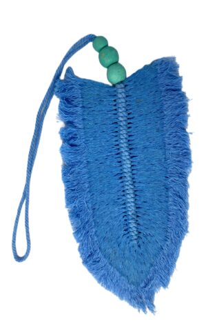 Blue Decorative Macrame Feather Tassel