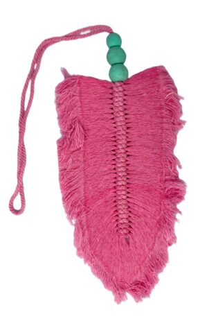 Pink Decorative Macrame Feather Tassel