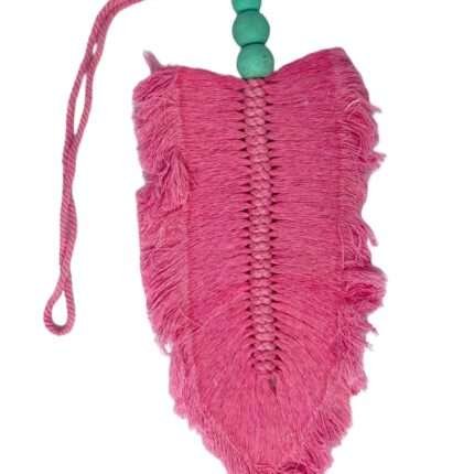 Pink Decorative Macrame Feather Tassel