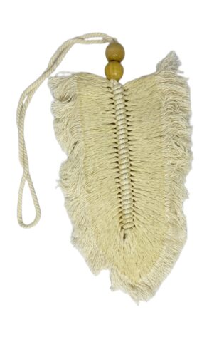 White Decorative Macrame Feather Tassel