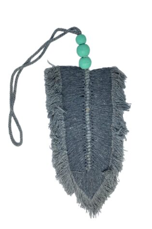 Gray Decorative Macrame Feather Tassel