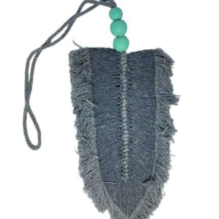 Gray Decorative Macrame Feather Tassel