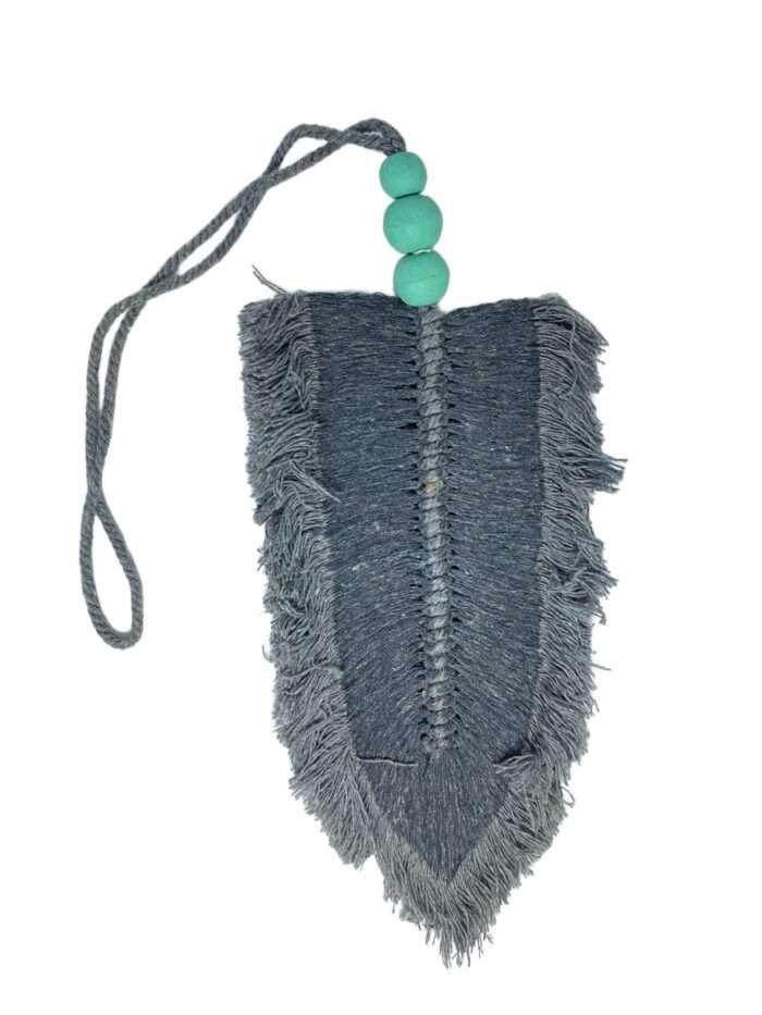 Gray Decorative Macrame Feather Tassel