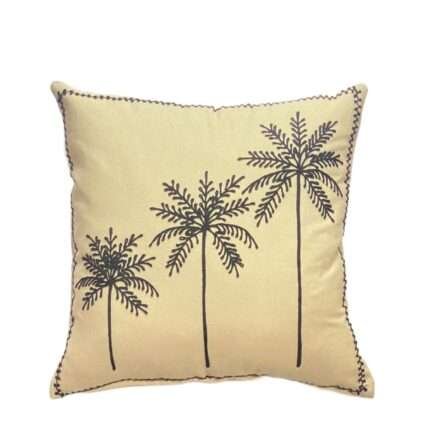 45cm x 45cm Triple Black Palm Tree Pillow Cover