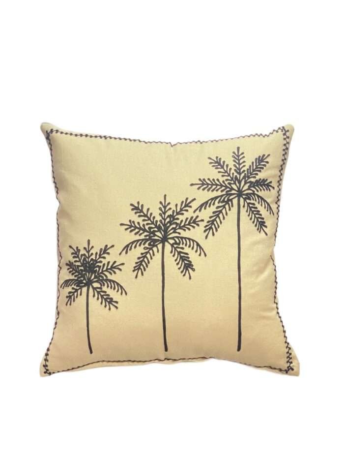 45cm x 45cm Triple Black Palm Tree Pillow Cover