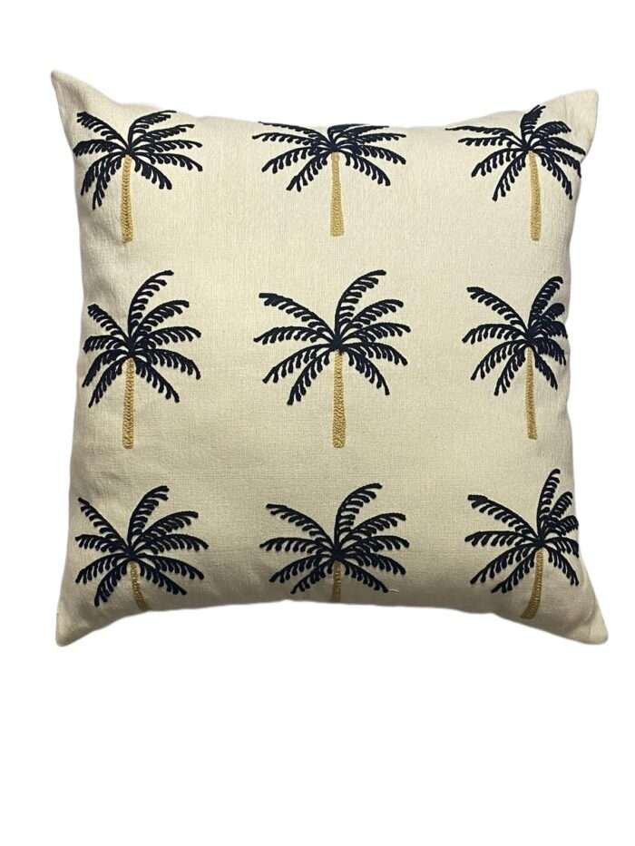 45cm x 45cm Black Palm Tree Pillow Cover