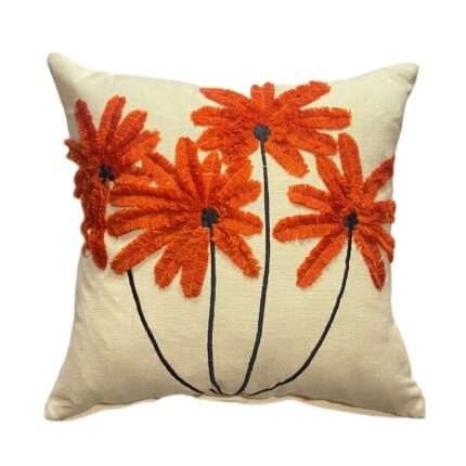 45cm x 45cm Red Flower Pillow Cover