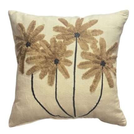 45cm x 45cm Brown Flower Pillow Cover