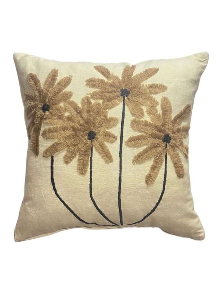 45cm x 45cm Brown Flower Pillow Cover