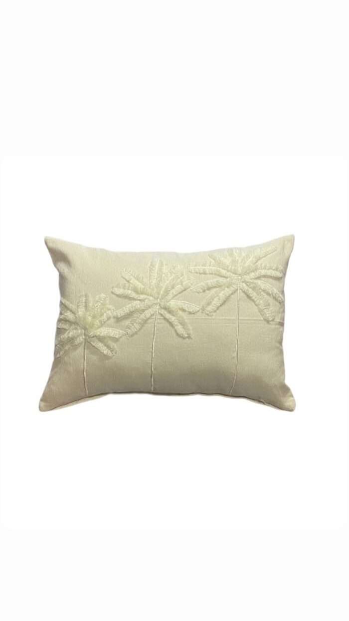 35cm x 50cm Triple White Palm Tree Pillow Cover