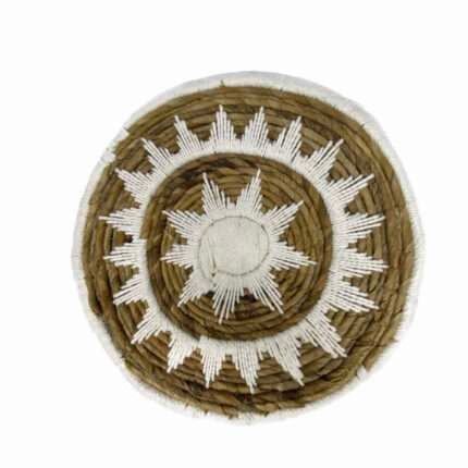 Matahari Gal Water Hyacinth Wall Plate Decoration With Macrame