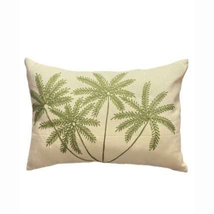 35cm x 50cm Four Times Green Palm Tree Pillow Cover