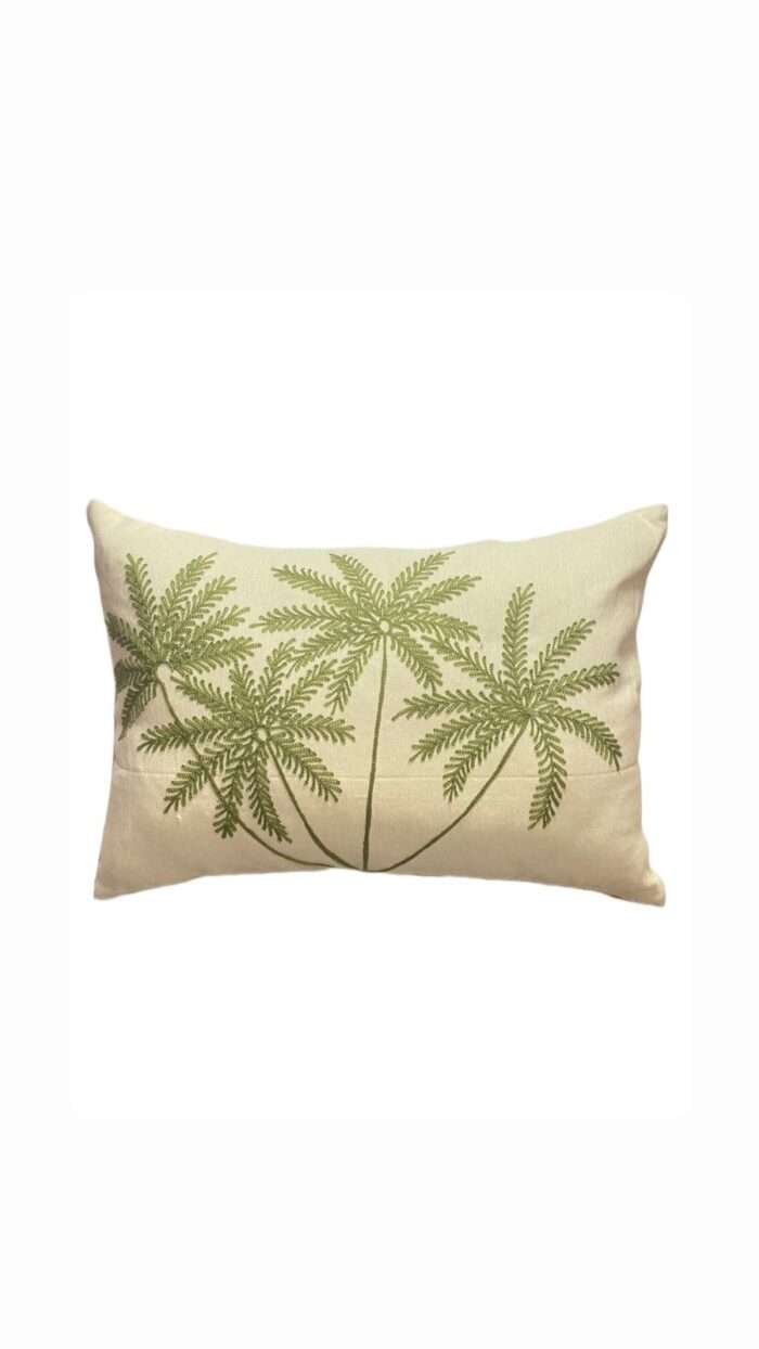 35cm x 50cm Four Times Green Palm Tree Pillow Cover