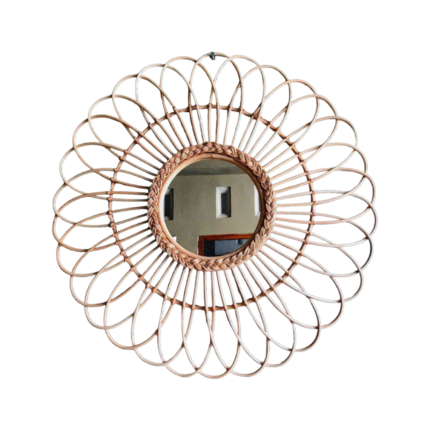 Spiral Rattan Mirror