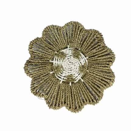 Sun Flower Water Hyacinth Wall Plate Decoration With Macrame