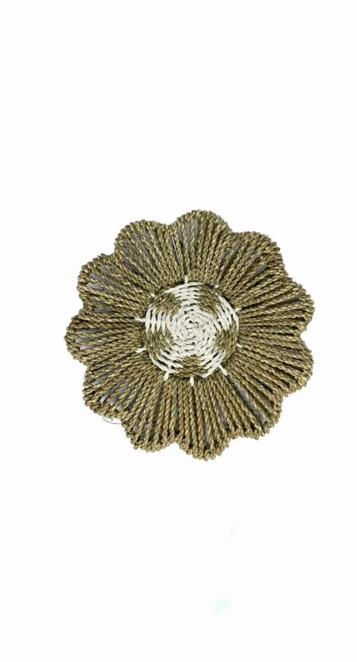 Sun Flower Water Hyacinth Wall Plate Decoration With Macrame