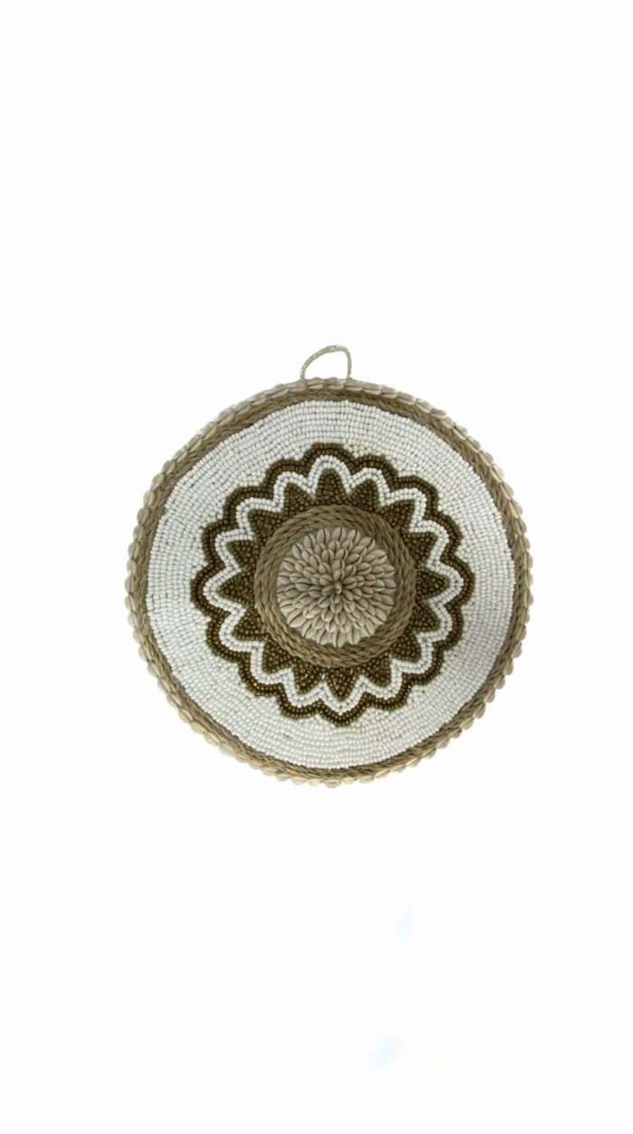 Round Gold White Mote Wall Hangings