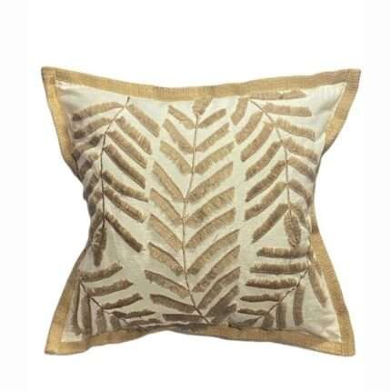 45cm x 45cm Brown Leaves Mix Jute Pillow Cover