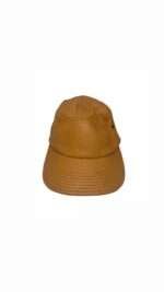 Brown Basic Leather Cap