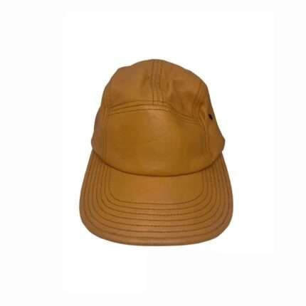 Brown Basic Leather Cap