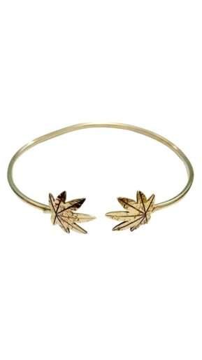 Big Leaves Silver-Coin Gold Plated Bracelet