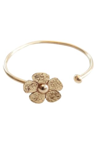 Flower Silver-Coin Gold Plated Bracelet