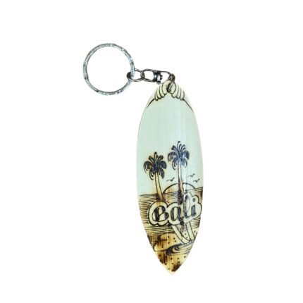 Bali Ocean Temples Wooden Surfboard Keychain