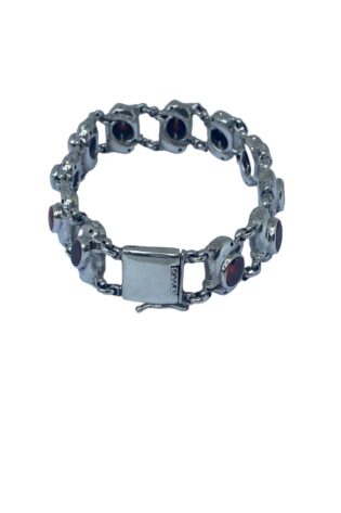 Big Square Chain With Stone Bracelet 925 Sterling Sliver