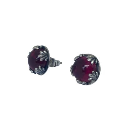 Single Ametis Stone Earring 925 Sterling Sliver