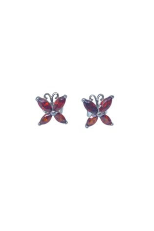 Flower Garnet Stone Earring 925 Sterling Sliver