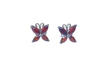 Flower Garnet Stone Earring 925 Sterling Sliver