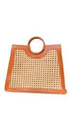 Lya Brown Bali Handmade Rattan Webbing HandBag