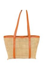 Aie Brown Bali Handmade Rattan Webbing HandBag