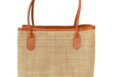 Amo Brown Bali Handmade Rattan Webbing HandBag