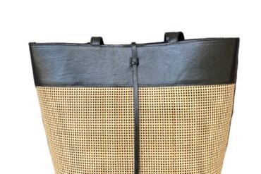 Bima Black Bali Handmade Rattan Webbing HandBag