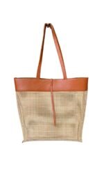 Bima Brown Bali Handmade Rattan Webbing HandBag