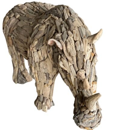 Rhino Drift Wood Home Decoration