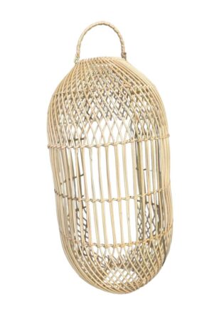 Large Long Bai With Inside Cover Rattan Lampshade