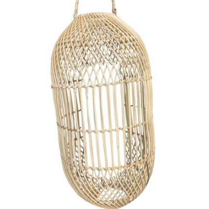 Large Long Bai With Inside Cover Rattan Lampshade