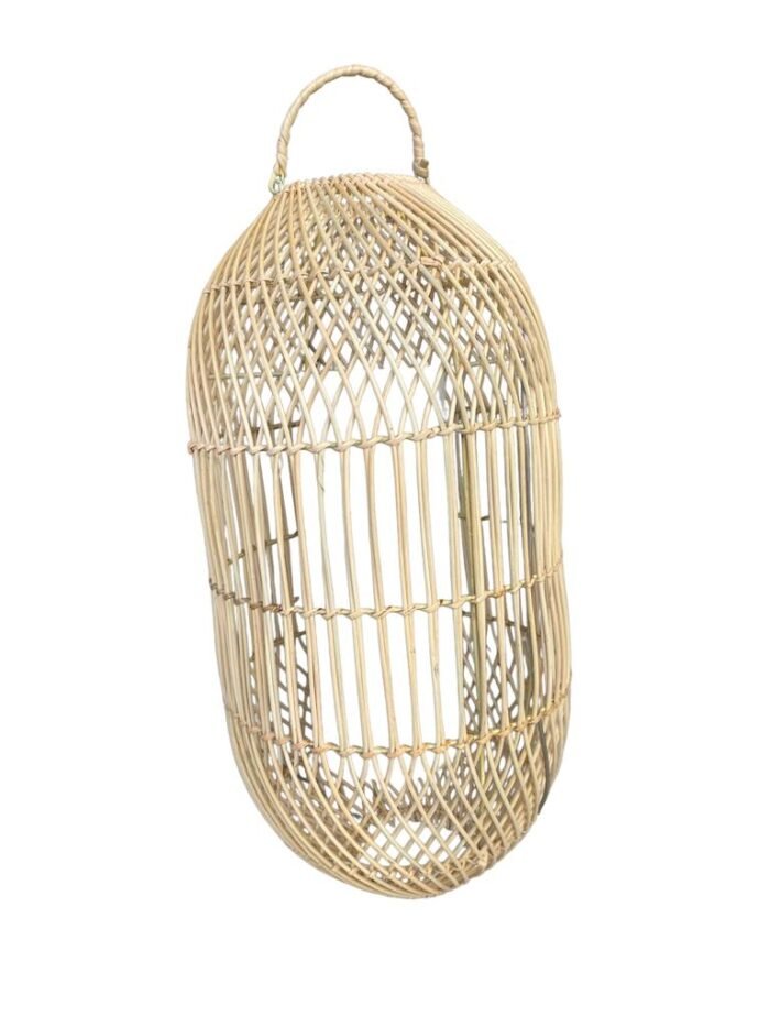 Large Long Bai With Inside Cover Rattan Lampshade