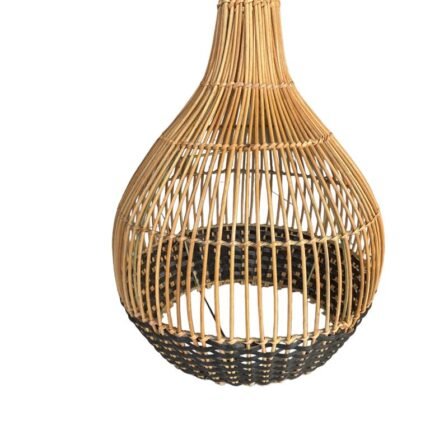 Medium Aim Black Rattan Lampshade