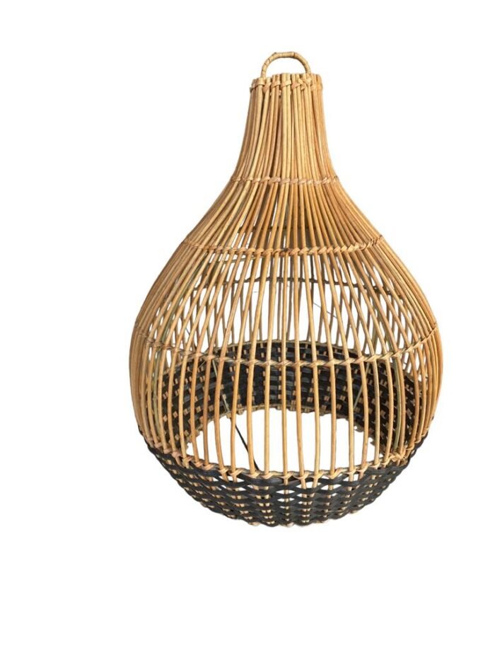 Medium Aim Black Rattan Lampshade