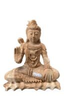 Medium Meditate With Snake Balinese Wooden Statue