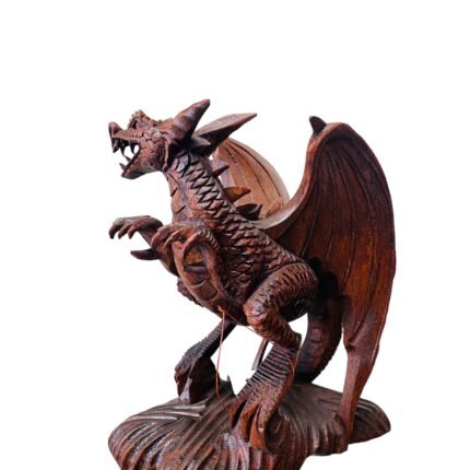 Medium Flying Dragon Balinese Wooden Statue